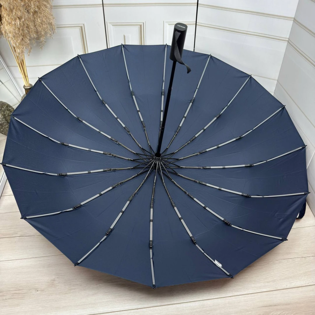 Темно-синя жіноча парасолька повний автомат антивітер