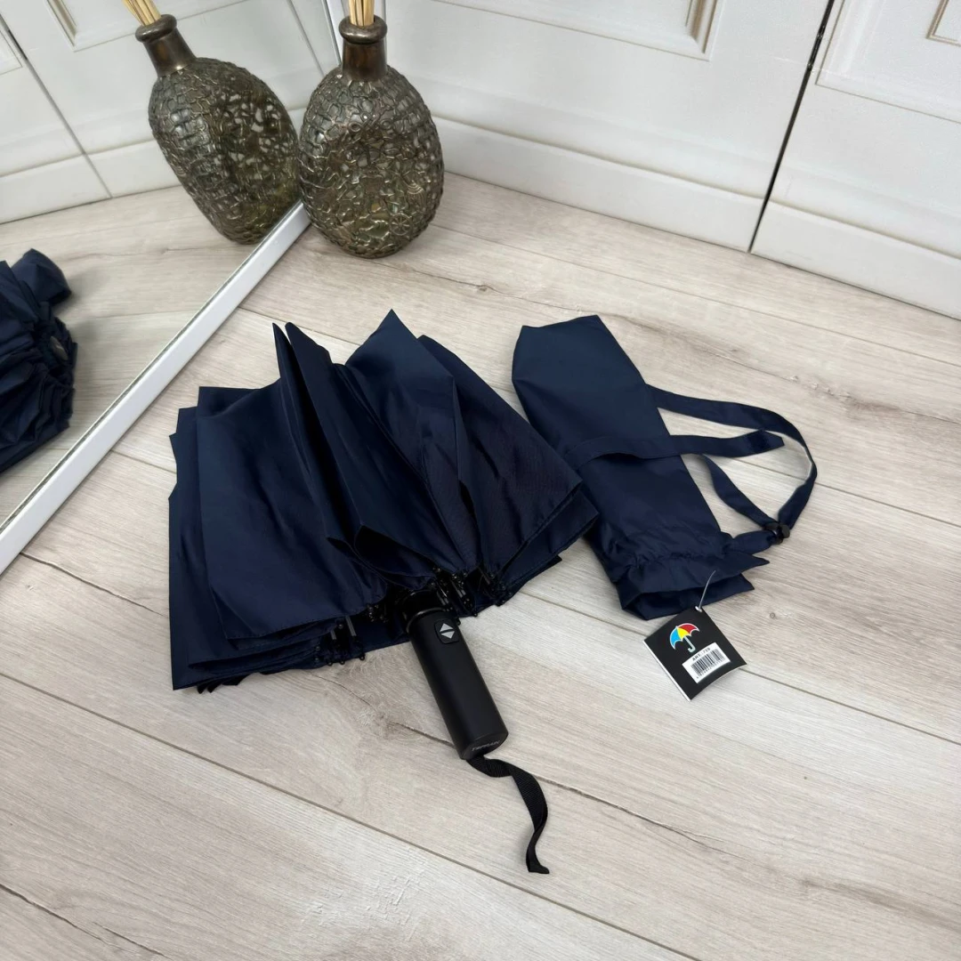 Темно-синя жіноча парасолька повний автомат антивітер