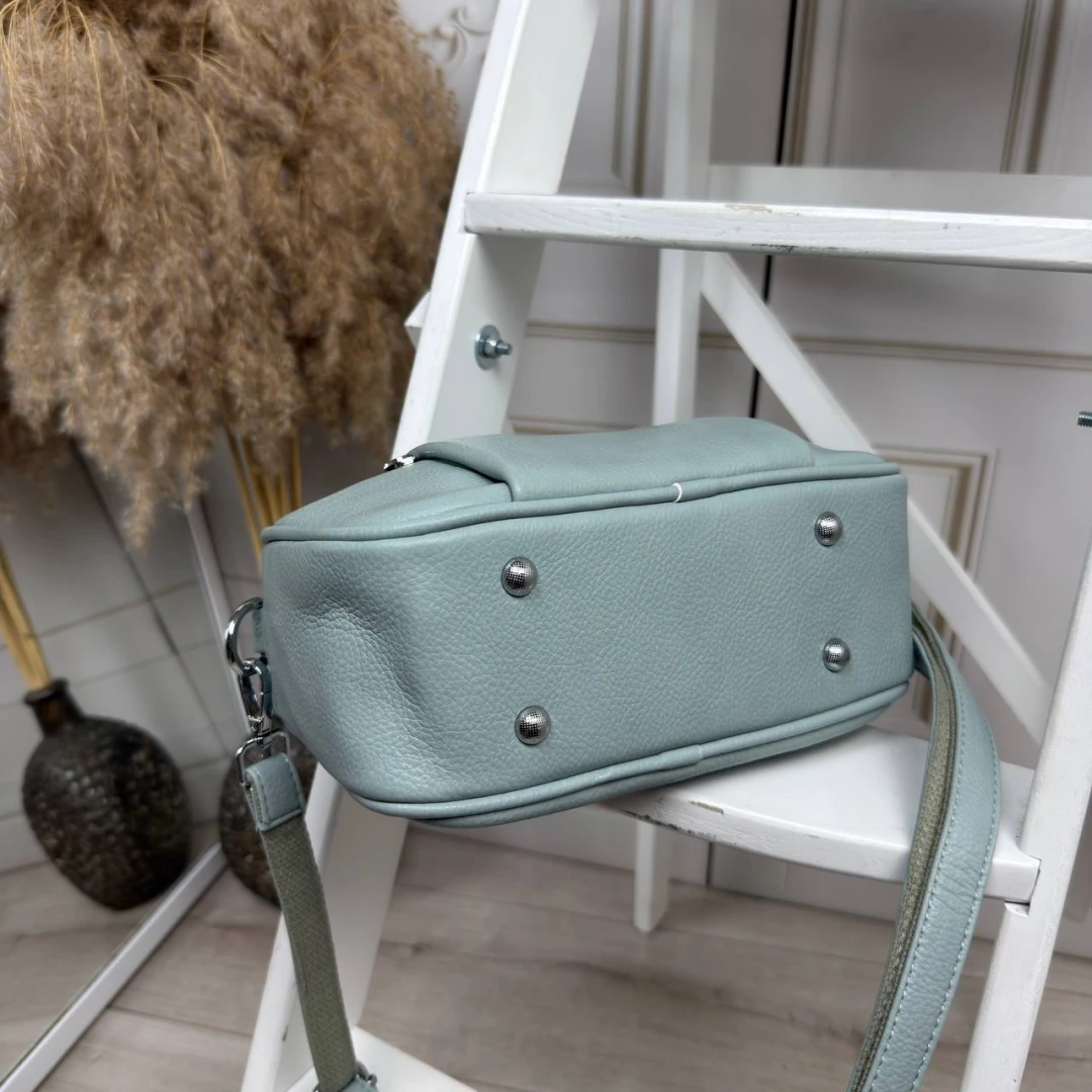 Жіноча сумка через плече кольору фісташка з екошкіри