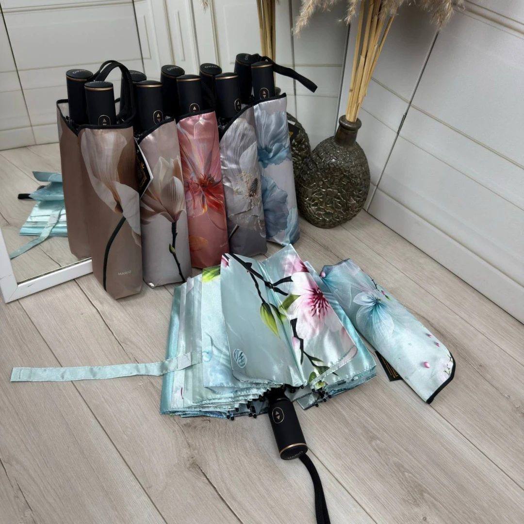 Жіноча парасолька автомат з карбоновим каркасом на 16 спиць та системою антивітер