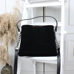 Жіноча сумка чорна з замші