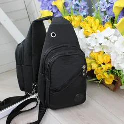 Чоловічий слінг чорний з плащівки