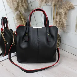 Сумка чорна з червоним класична 
