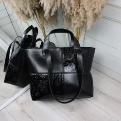 Жіноча сумка чорна класична містка 