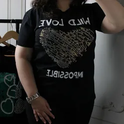 Жіноча чорна футболка з принтом 