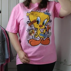Жіноча рожева футболка з принтом 