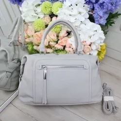 Жіноча сіра сумка з екошкіри