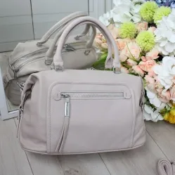 Жіноча сумка світла пудра з екошкіри