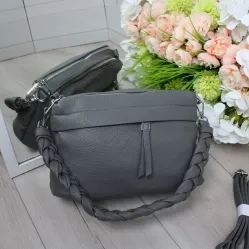 Жіноча графітова сумка крос-боді