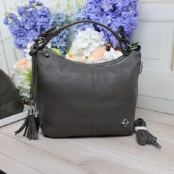 Жіноча графітова сумка-мішок