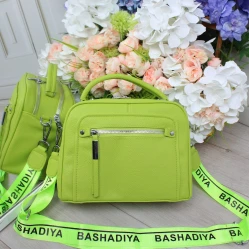 Жіноча зелена сумка крос-боді