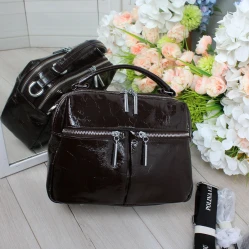 Жіноча шоколадна шкіряна сумка