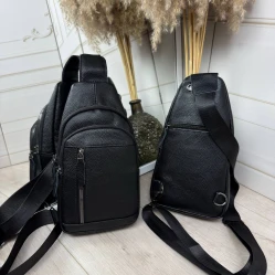 Чоловіча сумка-слінг із натуральної шкіри