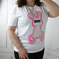 Жіноча біла футболка з бавовни 