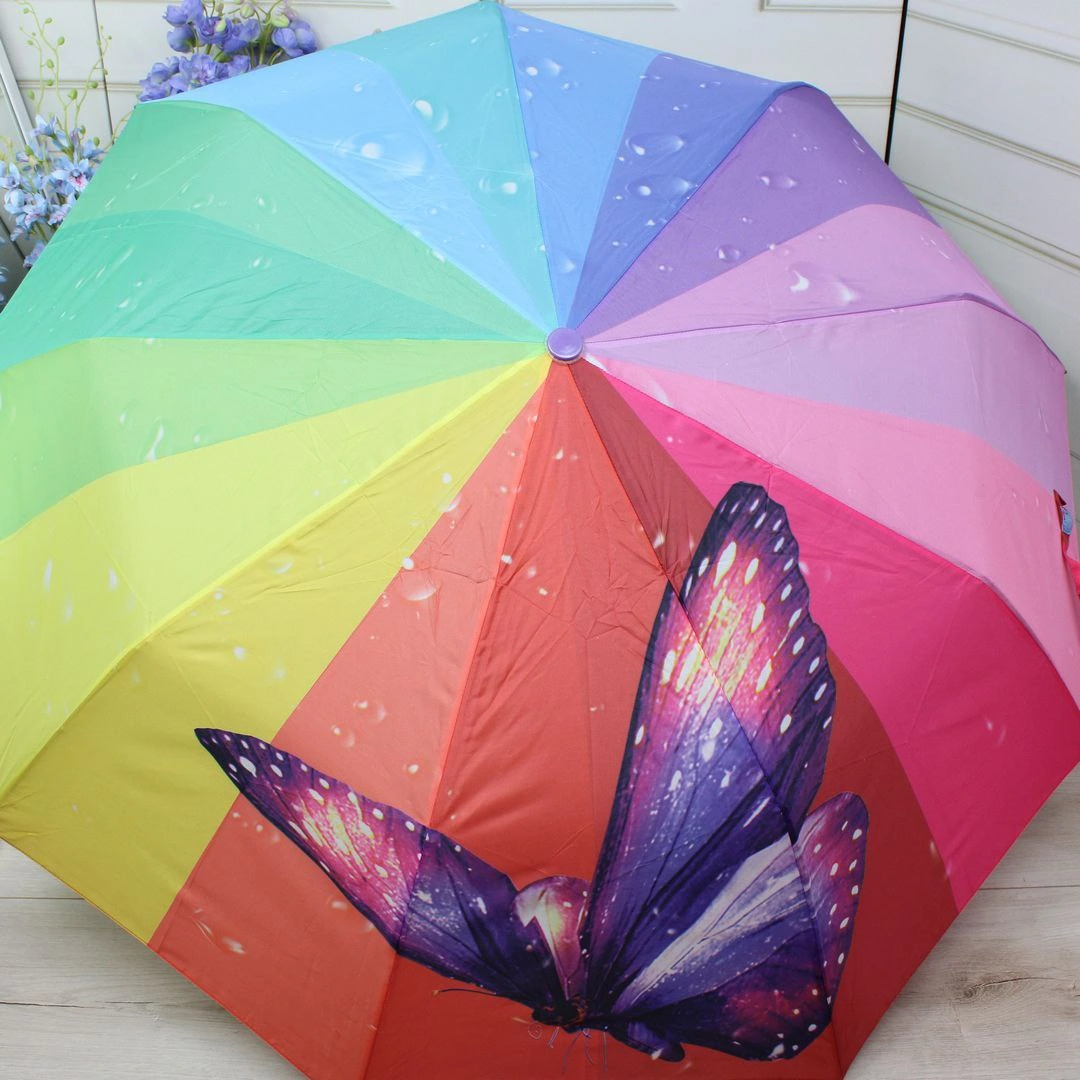 Парасолька жіноча з принтом "Метелик" | Елегантна та стильна