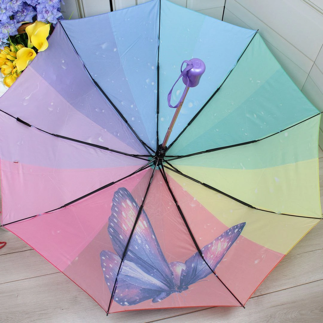 Парасолька жіноча з принтом "Метелик" | Елегантна та стильна