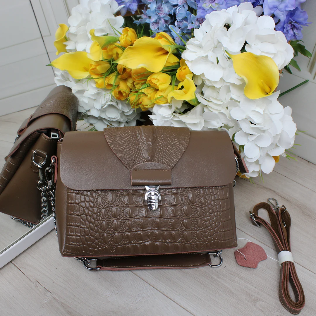 Багатофункціональна сумка крос-боді капучіно для шопінгу