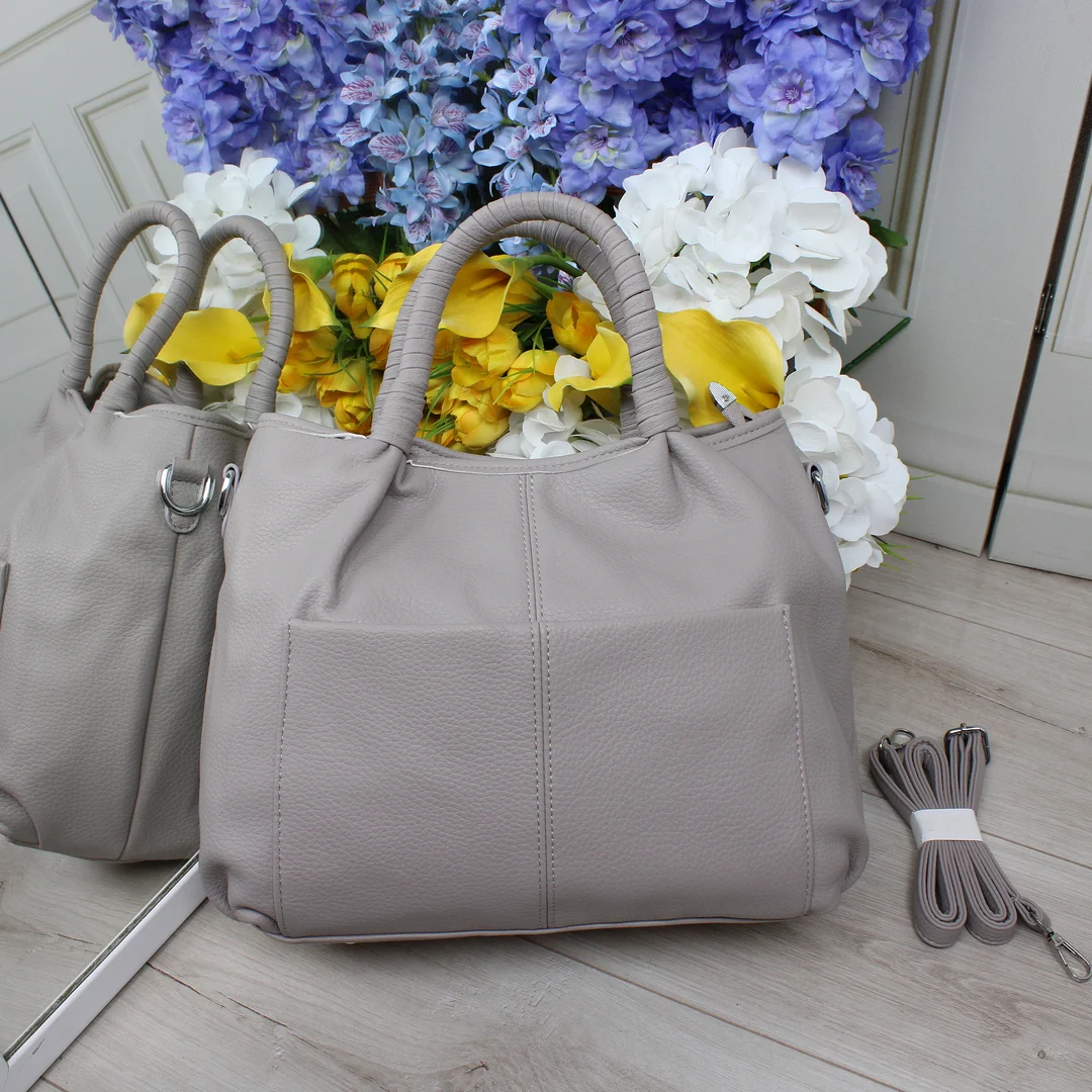 Жіноча сумка-мішок лілова з еко-шкіри для поетичних образів