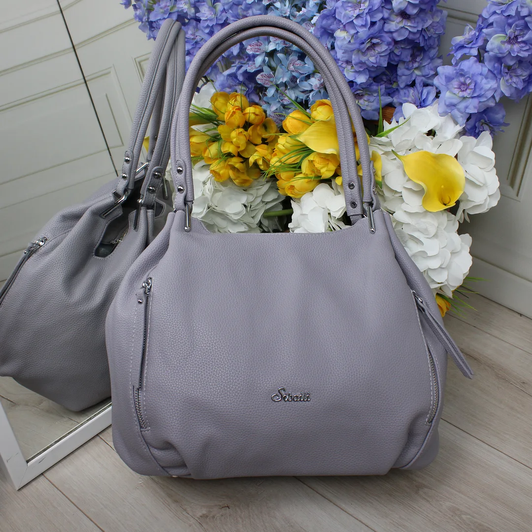 Жіноча сумка-мішок фіолетова з еко-шкіри для творчих пошуків