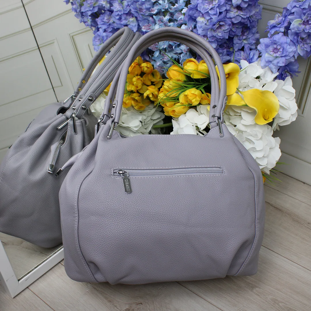 Жіноча сумка-мішок фіолетова з еко-шкіри для творчих пошуків