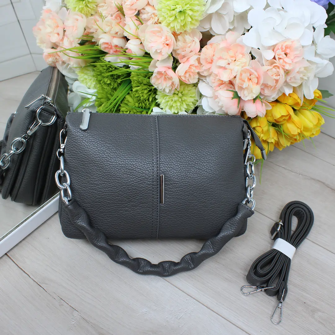 Стильна торба крос-боді для навчання Сіра Універсальна