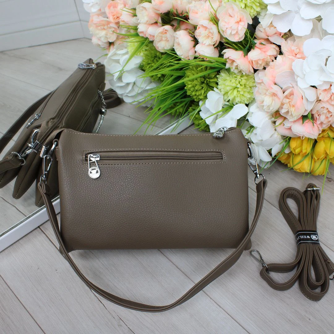 Жіноча сумка крос-боді капучіно для щоденних прогулянок