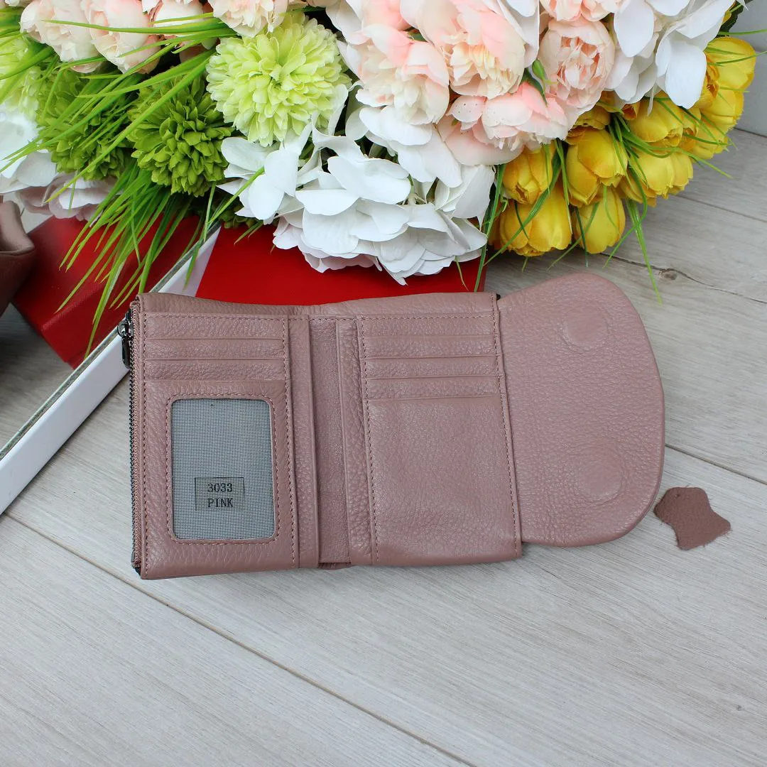 Жіночий бежевий гаманець з натуральної шкіри