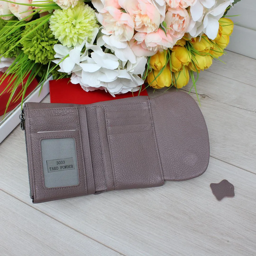 Стильний жіночий гаманець у кольорі темна пудра