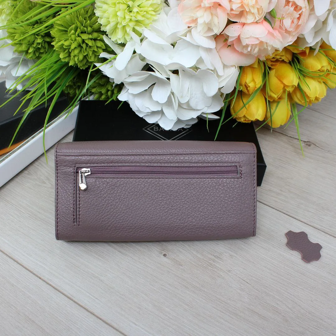 Жіночий гаманець кольору пильна троянда з натуральної шкіри