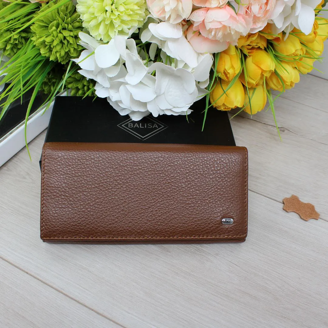 Жіночий гаманець кольору капучіно з натуральної шкіри