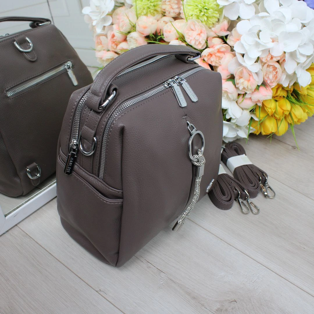 Сумка-рюкзак універсальна для роботи кольору капучіно