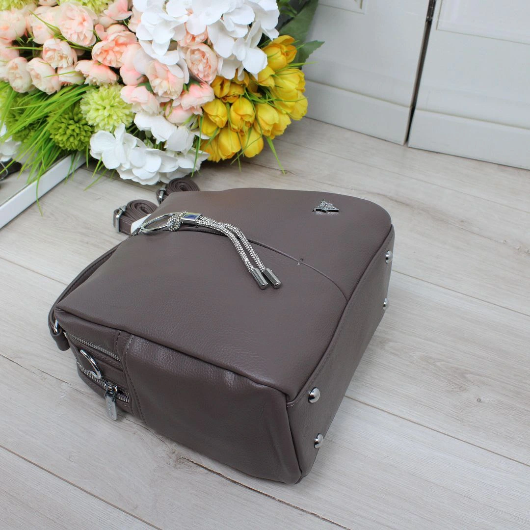 Сумка-рюкзак універсальна для роботи кольору капучіно