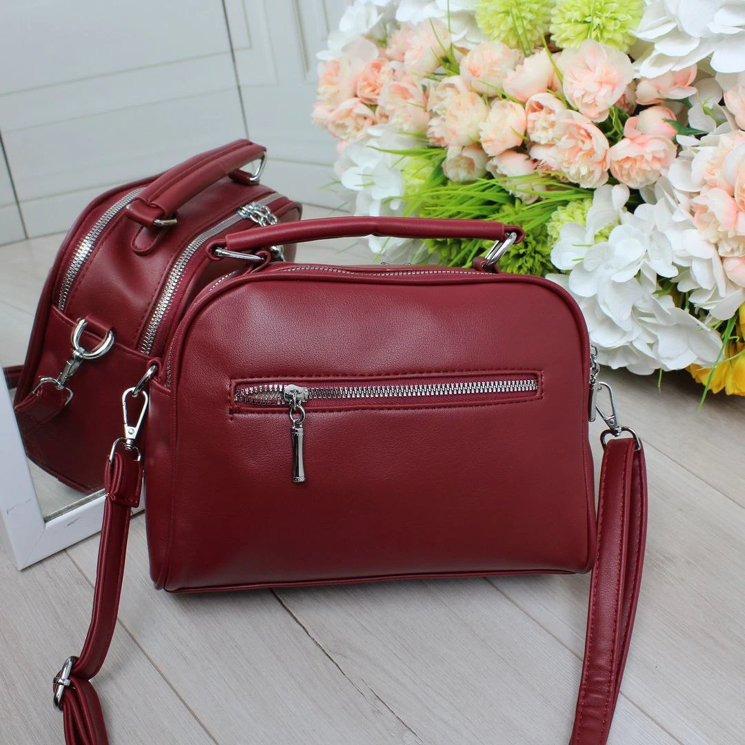 Червона сумка крос-боді модна для шопінгу з еко-шкіри