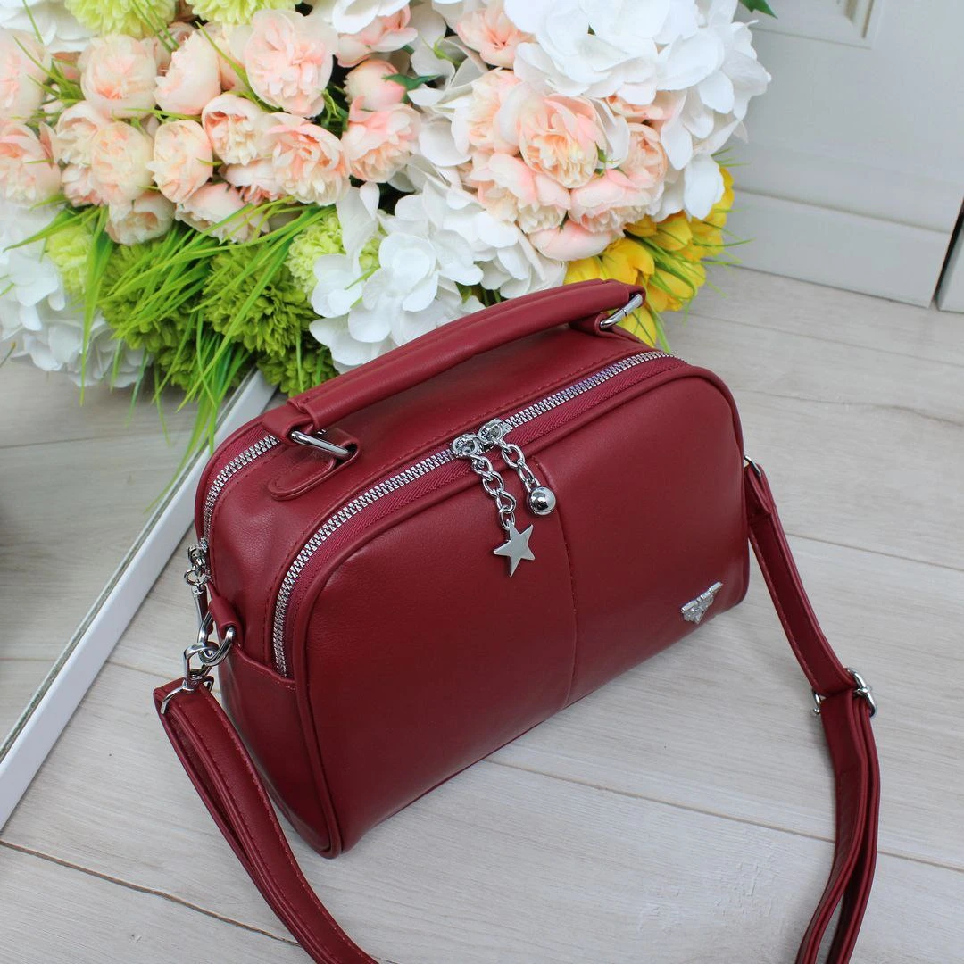 Червона сумка крос-боді модна для шопінгу з еко-шкіри