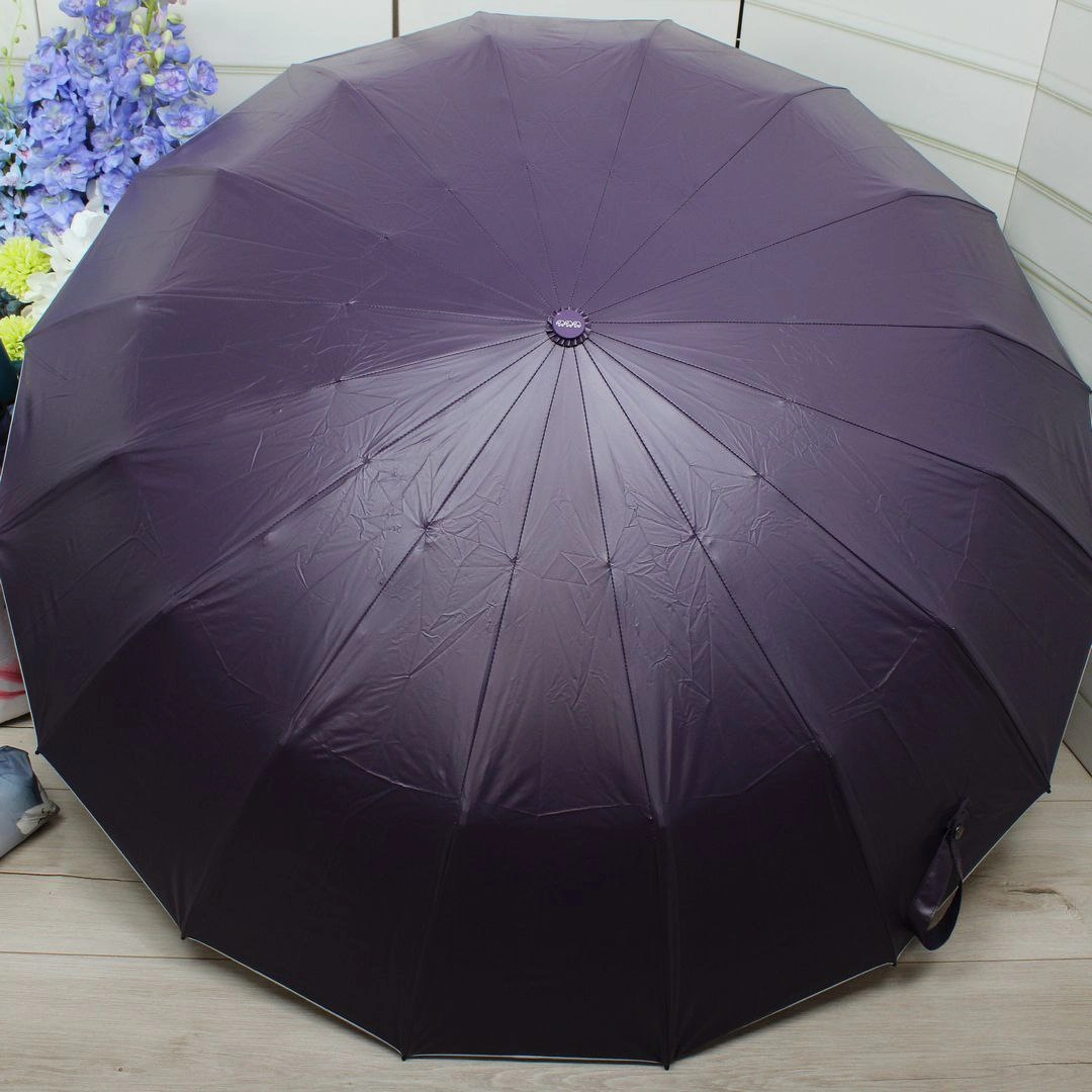 Фіолетова парасолька-автомат на 16 спиць | Міцна та вигідна