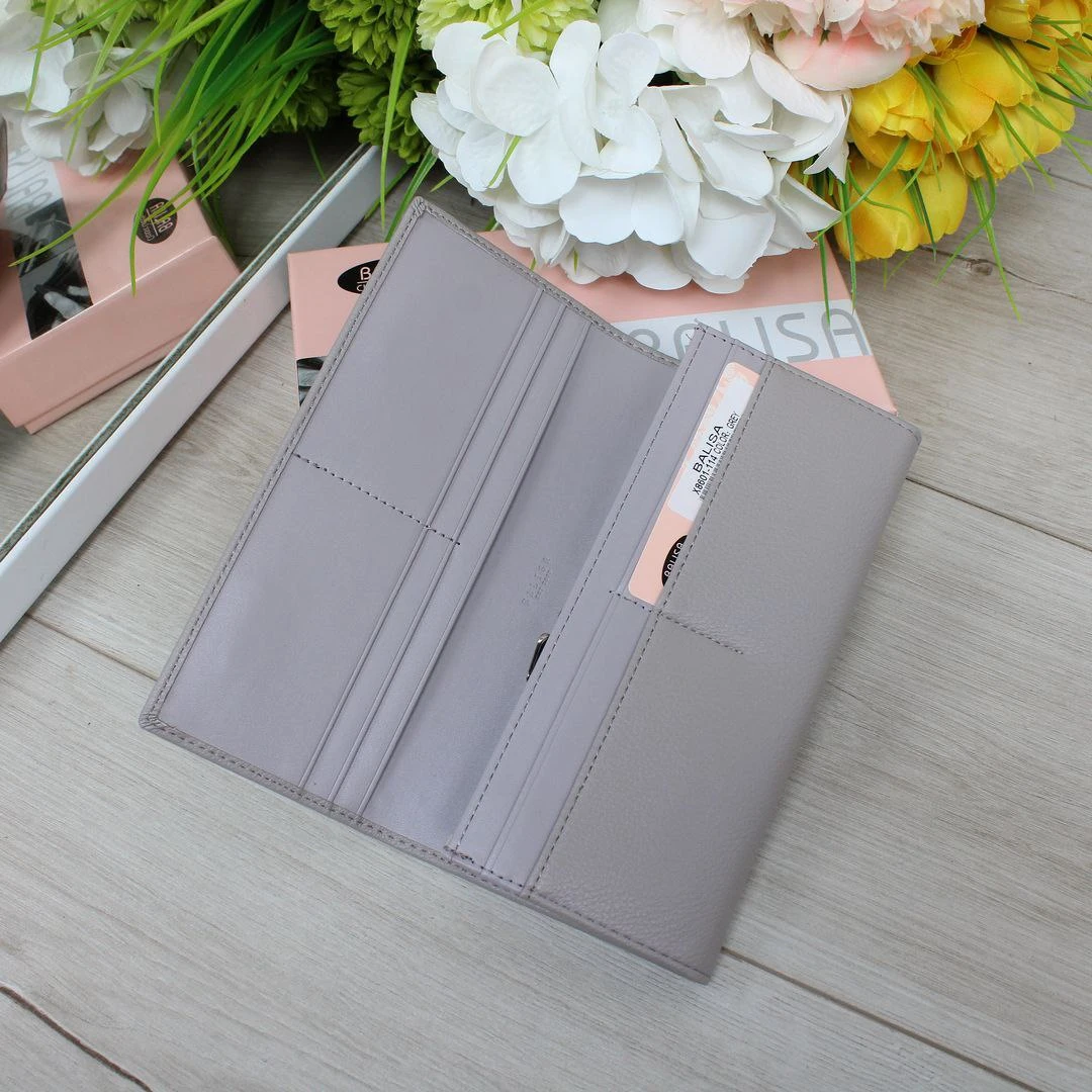 Жіночий сірий гаманець із екошкіри