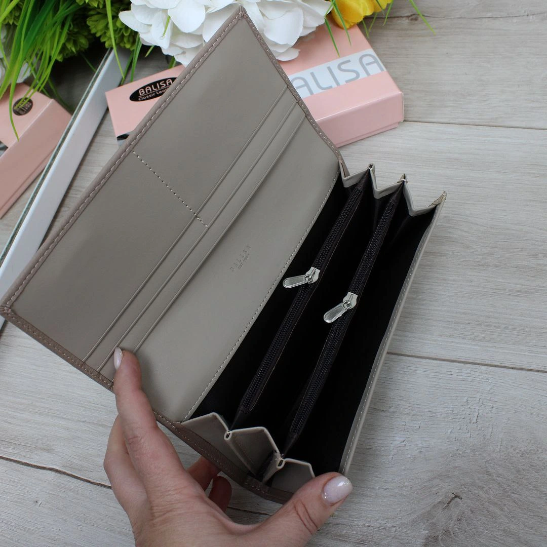 Жіночий гаманець мокко з екошкіри