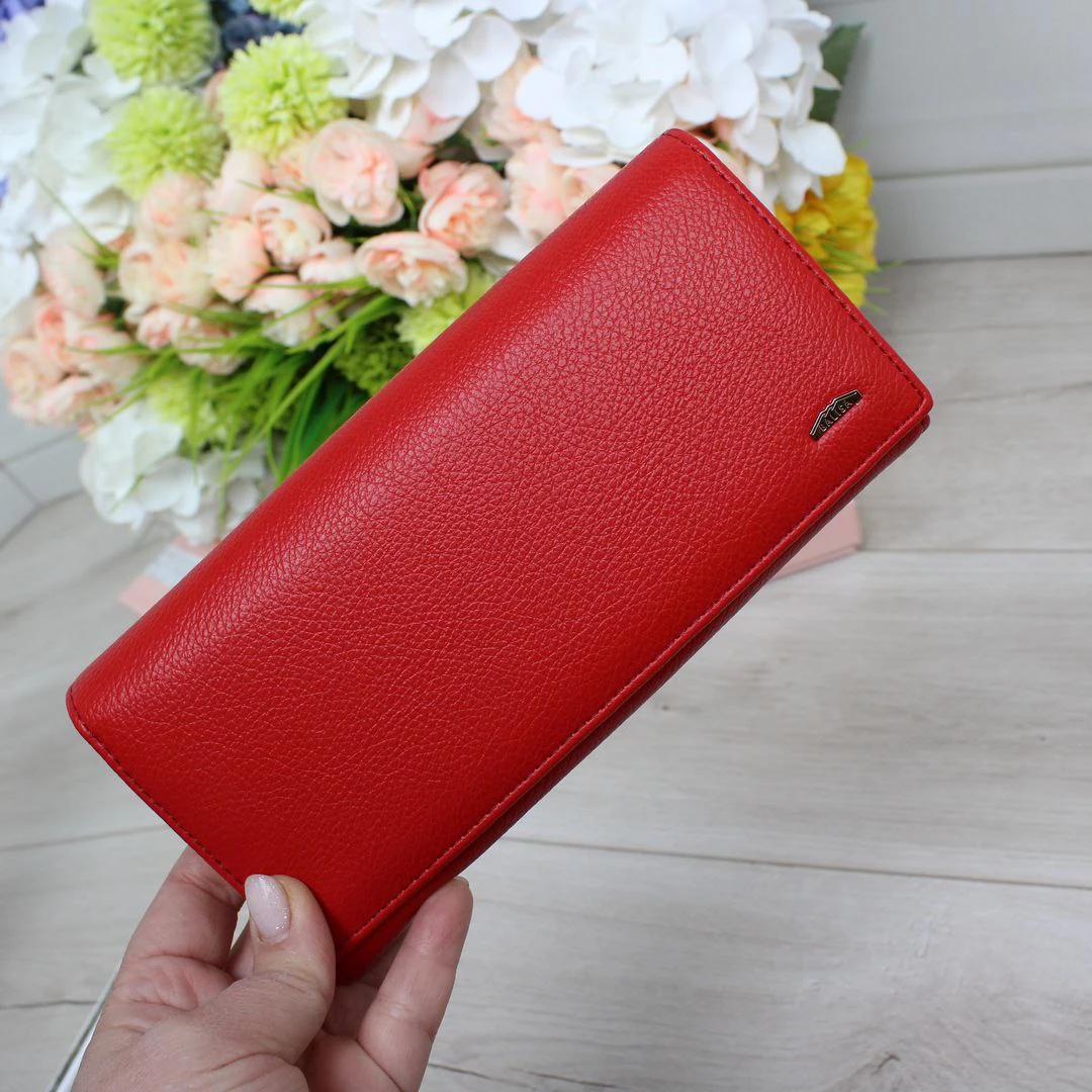 Стильний червоний жіночий гаманець із екошкіри