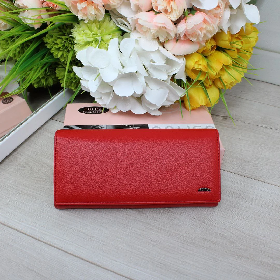 Стильний червоний жіночий гаманець із екошкіри