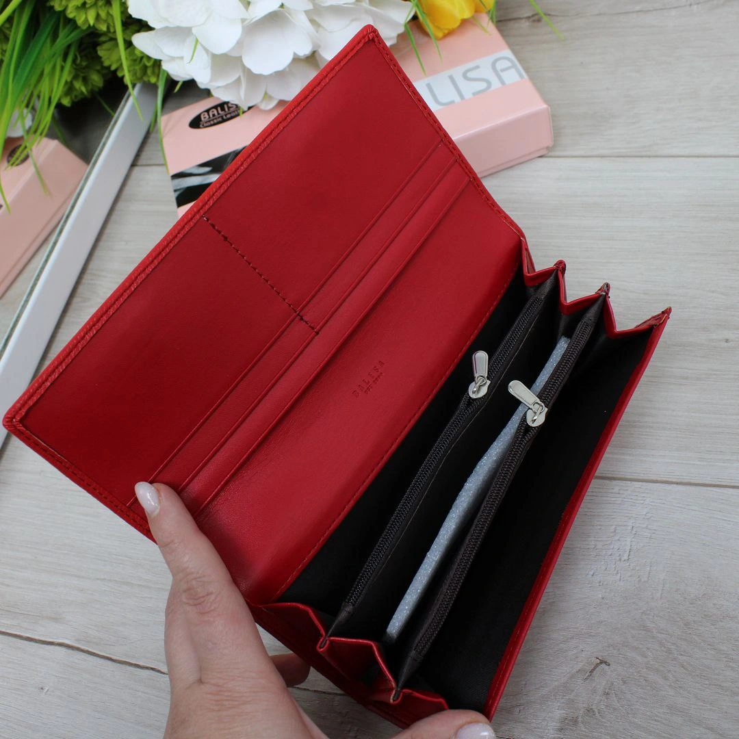 Стильний червоний жіночий гаманець із екошкіри
