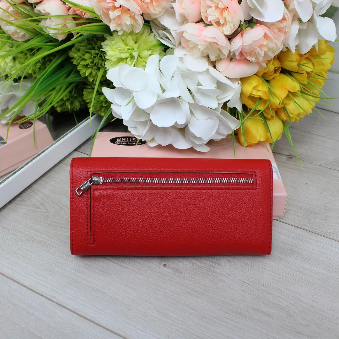 Стильний червоний жіночий гаманець із екошкіри