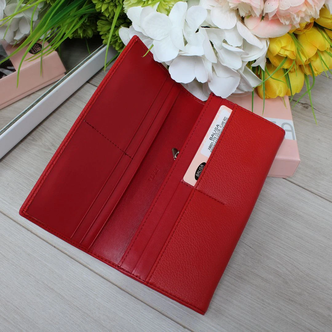 Стильний червоний жіночий гаманець із екошкіри
