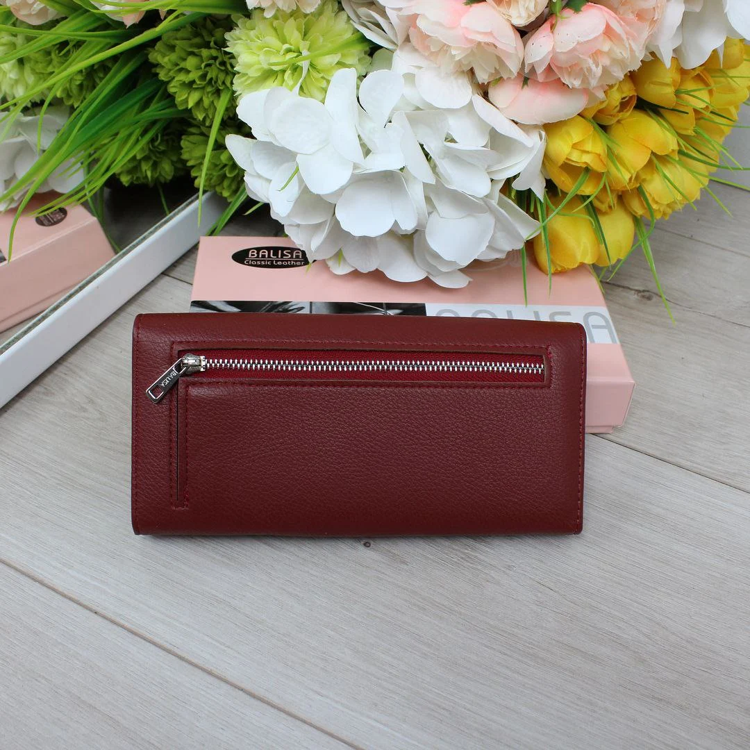 Жіночий гаманець бордо з екошкіри — стиль і практичність у деталях