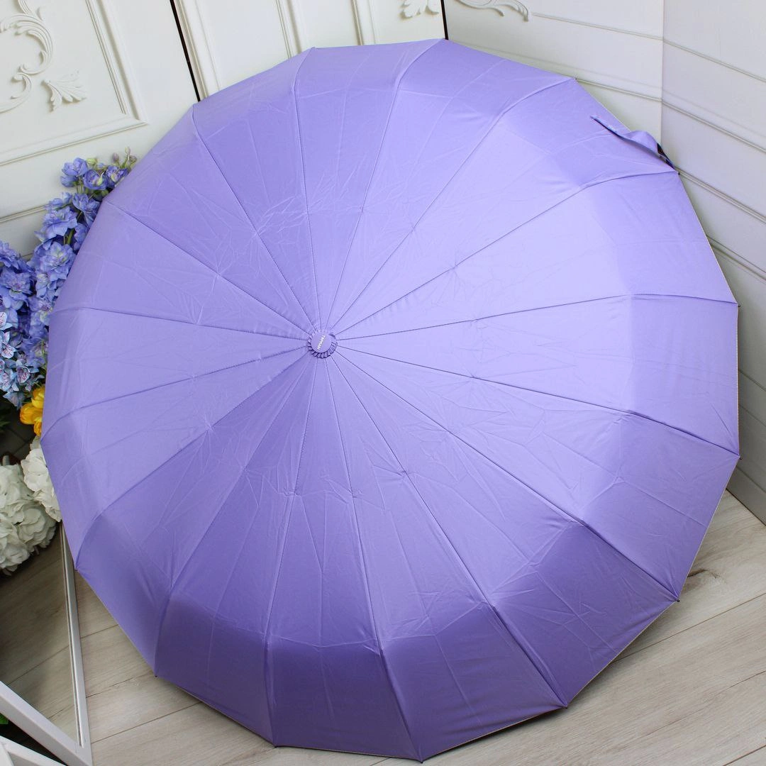 Жіноча парасолька автомат бузкова на 16 спиць для романтичних натур