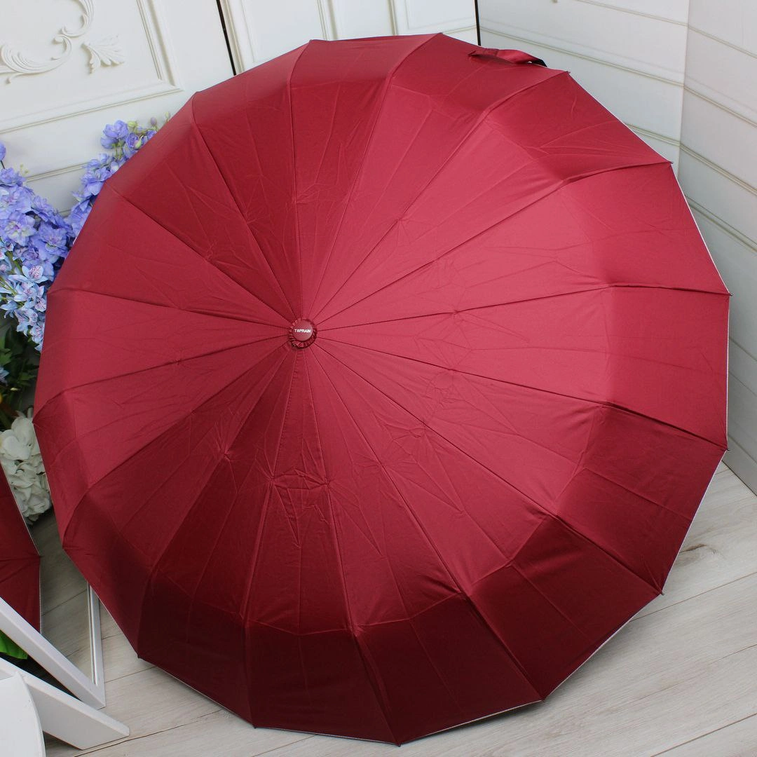 Жіноча парасолька автомат бордова 