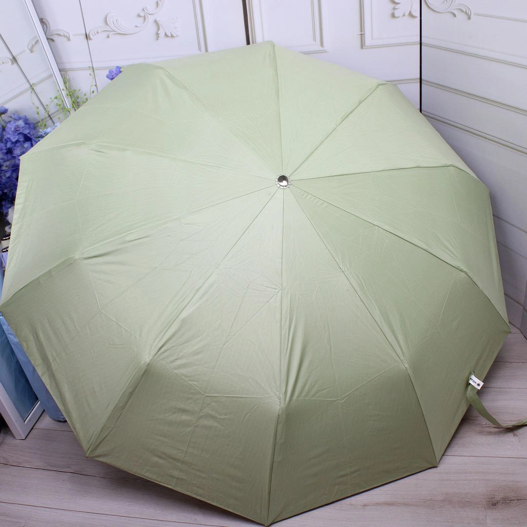 Парасоля автомат жіноча салатна з позолотою Mario UPF+50