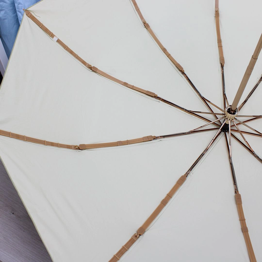 Парасоля автомат жіноча салатна з позолотою Mario UPF+50