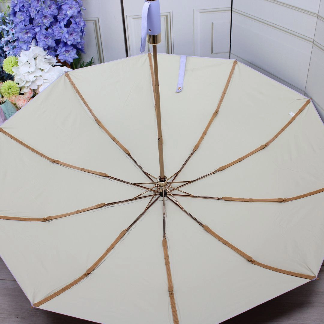 Парасоля автомат жіноча фіолетова з позолотою Mario UPF+50