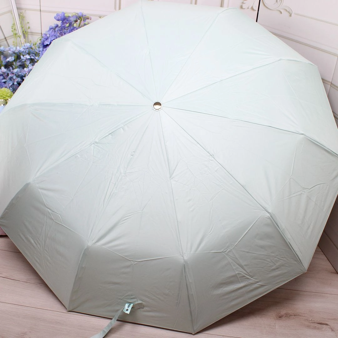 Парасоля автомат жіноча м’ятна з позолотою Mario UPF+50