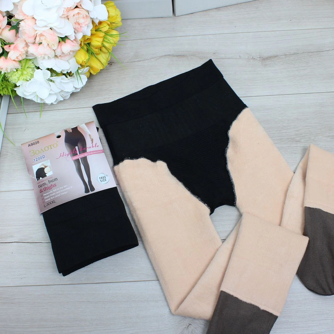 Утеплені колготки з імітацією прозорості